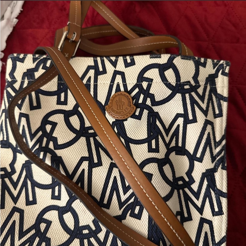 Moncler Blue and White Patterned Tote - Picture 7 of 8